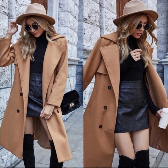 Nicole Button Down Coat - Camel